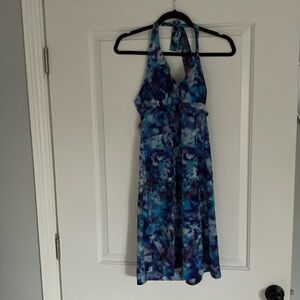 Good condition blue and purple halter neck dress Athleta size 6